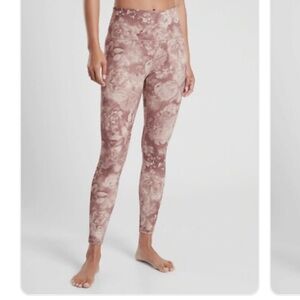 athleta elation printed tight leggings Antoinette velvet pink small